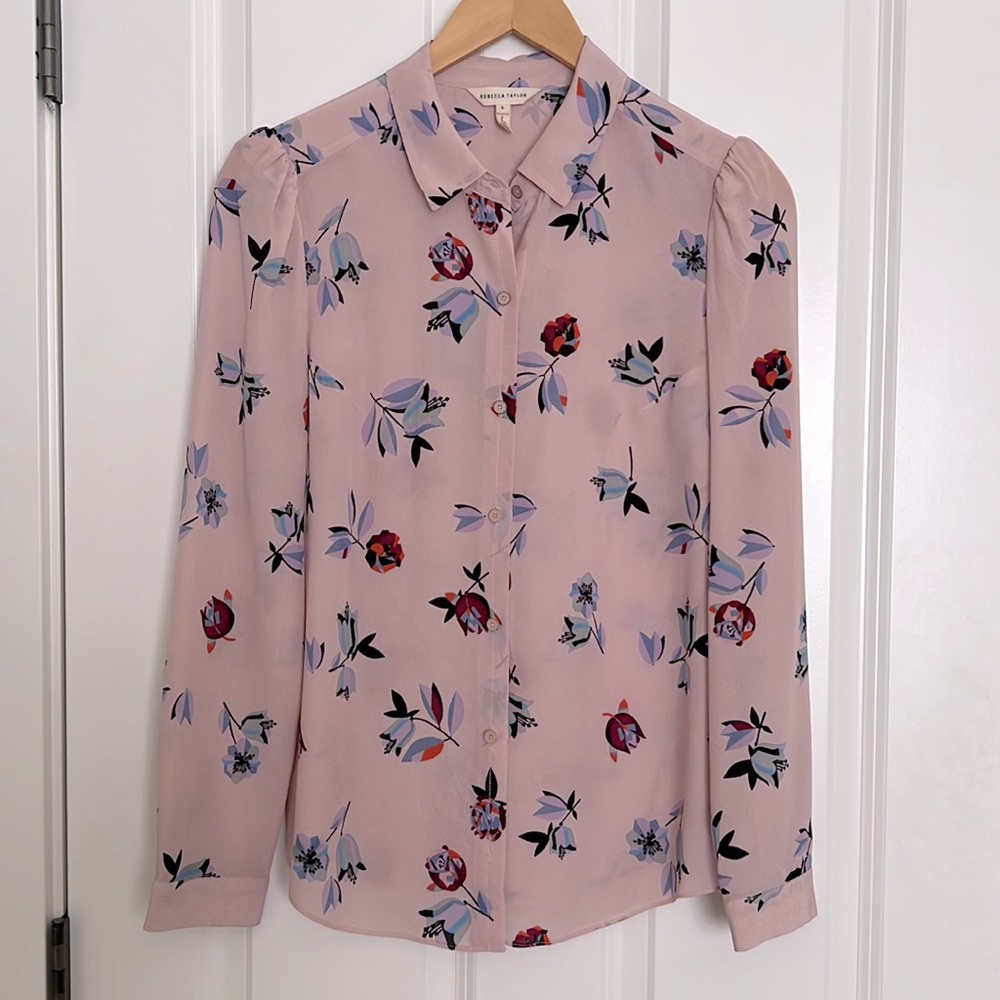 Silk floral Rebecca Taylor blouse